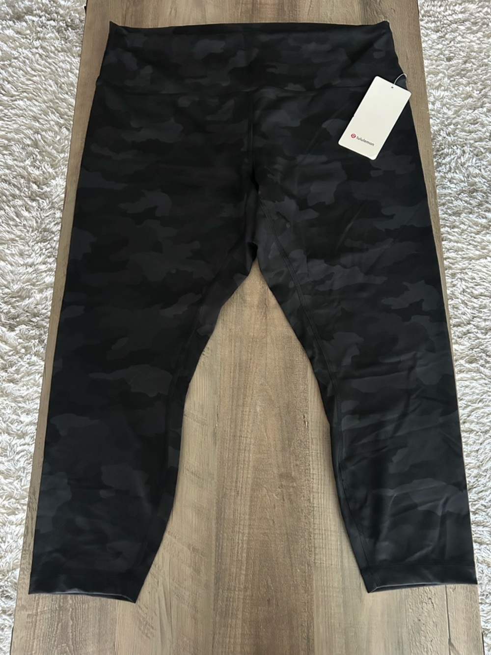 🦄 NWT Lululemon Wunder Train HR Leggings 25” Sz 20 *black camo*